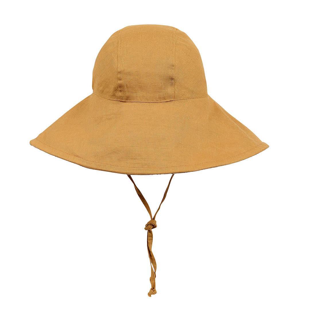 Bedhead Girls Wide- Brimmed Sun Bonnet Hat- Matilda/Maize S-1954803156290506754