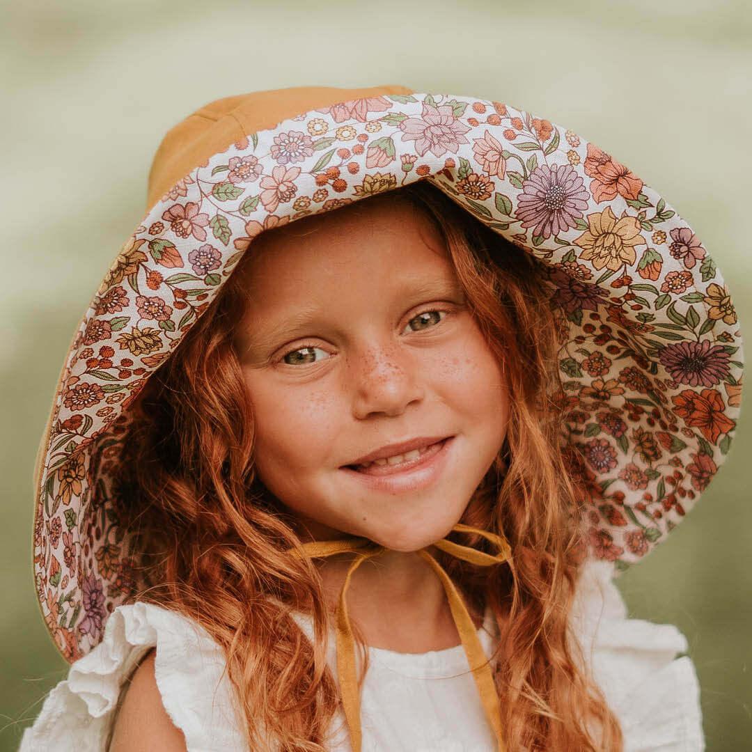 Bedhead Girls Wide- Brimmed Sun Bonnet Hat- Matilda/Maize M-1910112121841127427