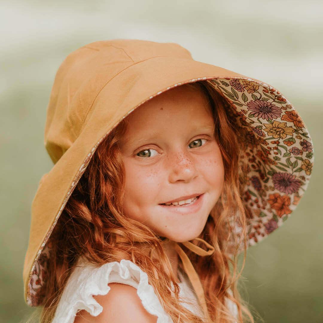 Bedhead Girls Wide- Brimmed Sun Bonnet Hat- Matilda/Maize M-1910112121841127429