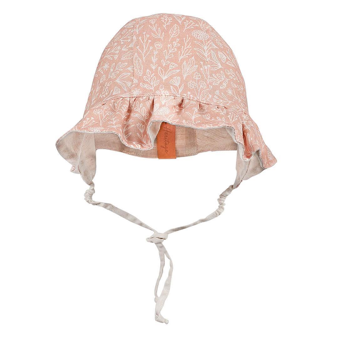 Bedhead Heritage Reversible Ruffle Bonnet Hat-Freya/Flax M-1954803156827377665