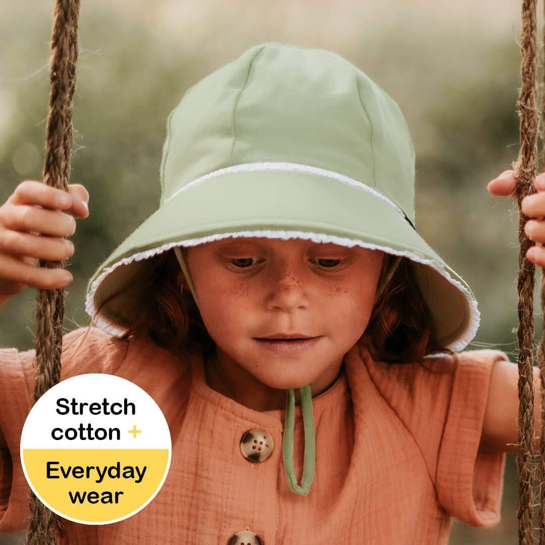 Bedhead Ponytail Bucket Hat - Khaki Ruffle L-1954803155757830146