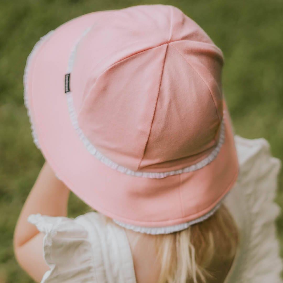Bedhead Toddler Bucket Hat - Blush Ruffle Trim M-1954803164431650818