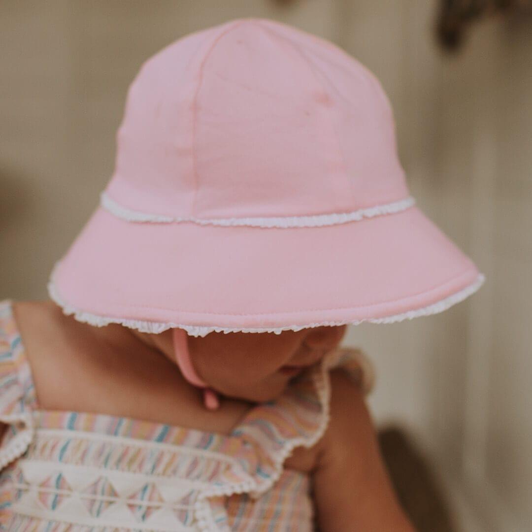 Bedhead Toddler Bucket Hat - Blush Ruffle Trim S-1954803164259684355
