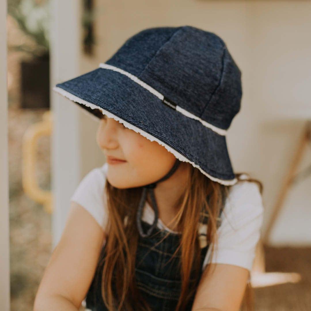 Bedhead Toddler Bucket Hat - Denim Ruffle Trim S-1954803164758806532