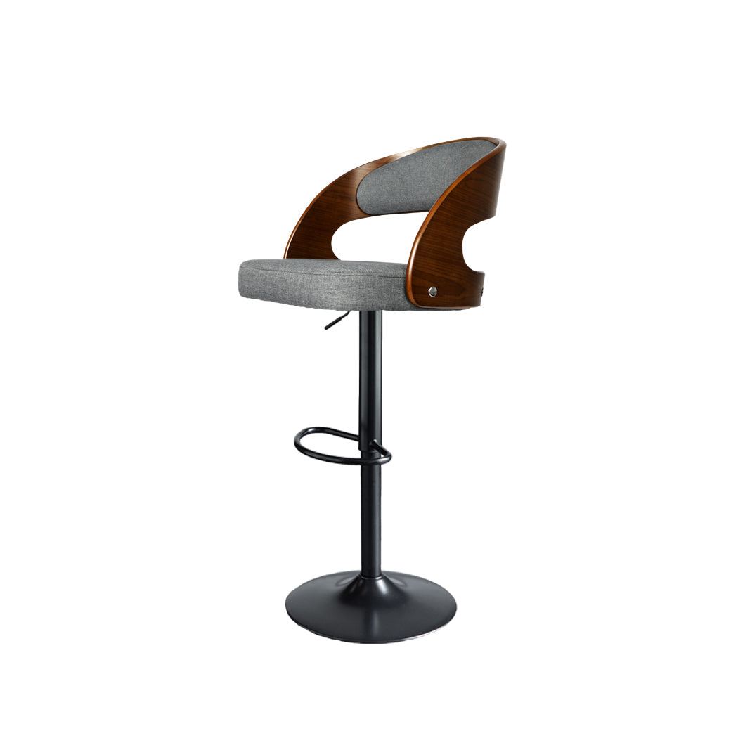 Levede 1x Kitchen Bar Stools Gas Lift Grey-1910113240738828288