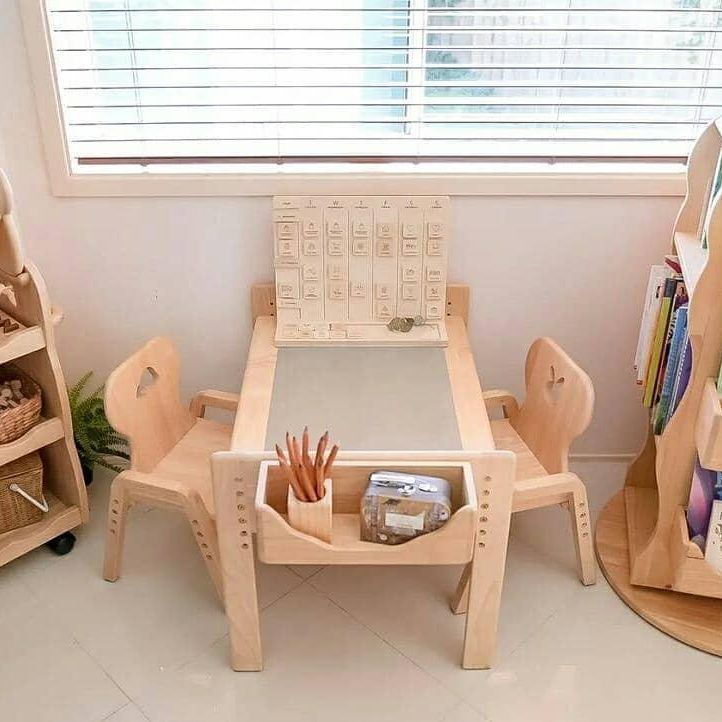 Bunny Tickles Primary Adjustable Table and Chair Set Star-1910112177671507968