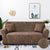 Anyhouz 2 Seater Sofa Cover Plain Brown Style and Protection For Living Room Sofa Chair Elastic Stretchable Slipcover