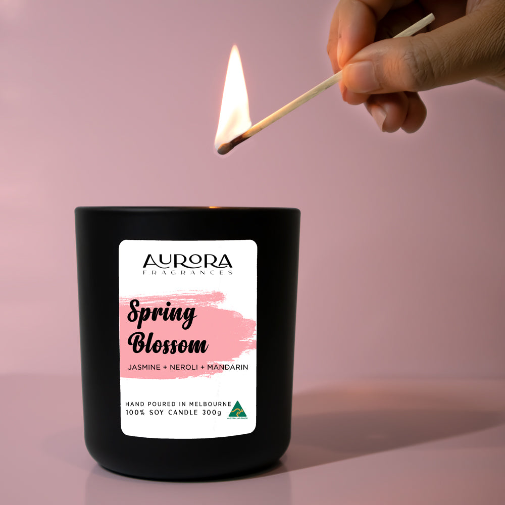 Aurora Spring Blossom Scented Soy Candle Australian Made 300g 2 Pack