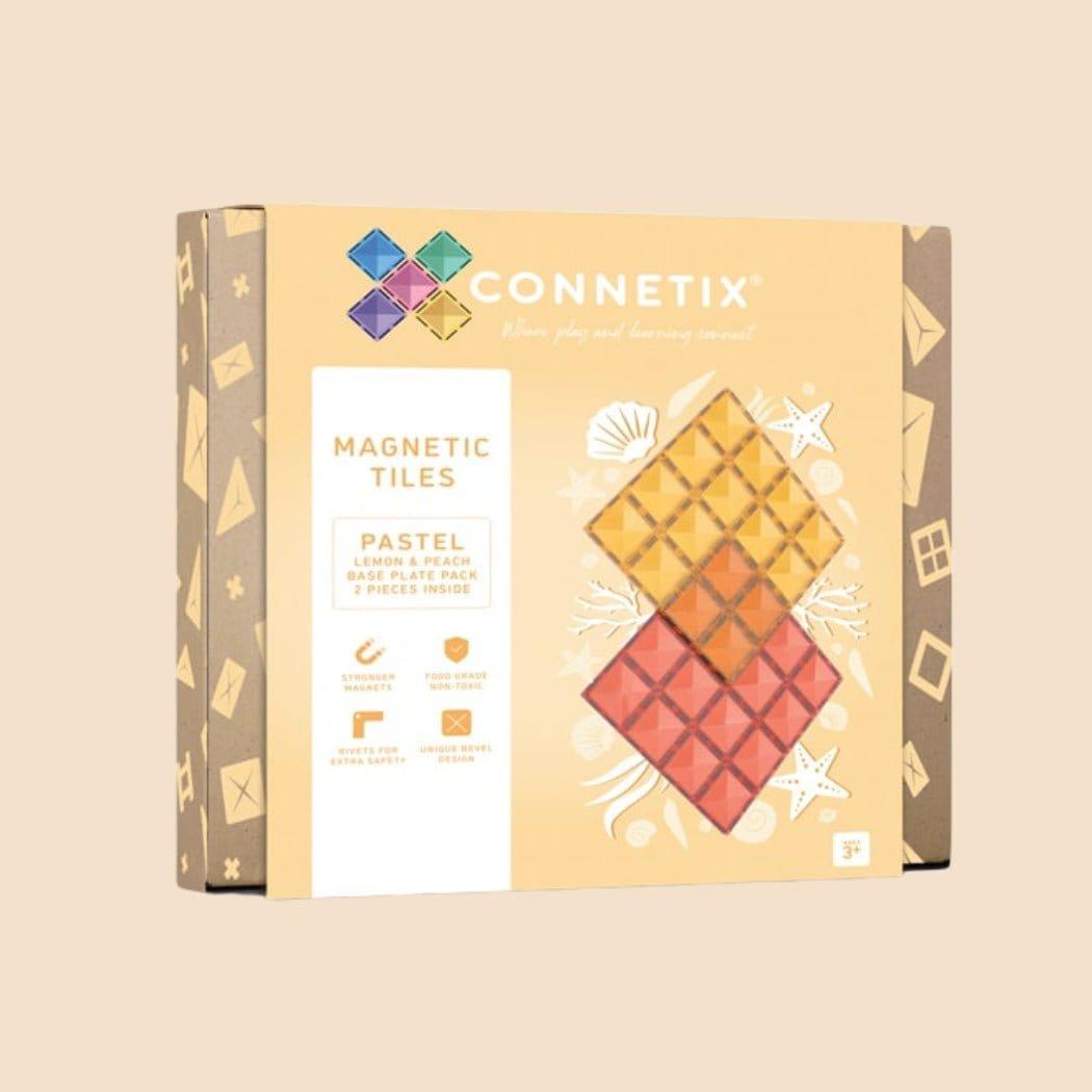 Connetix Tiles 2 Piece Base Plate Lemon - Peach-1937319777127239686
