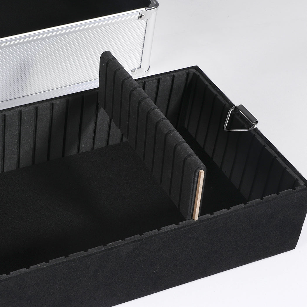 7 in 1 Rolling Makeup Case Professional Silver-1919892938922528773