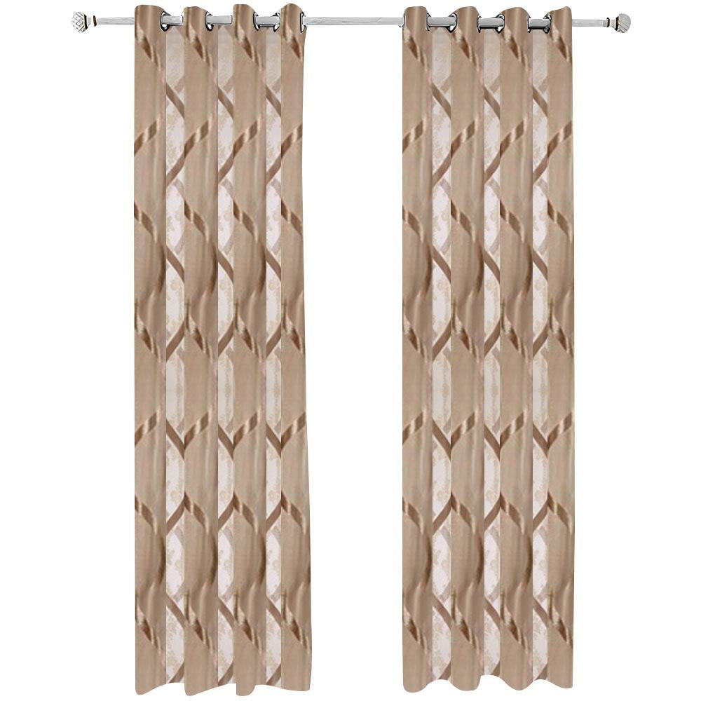 Anyhouz 100cm Curtains Brown Modern Luxury Retro Style Texture for Living Room Bedroom Dining Fashion Decor