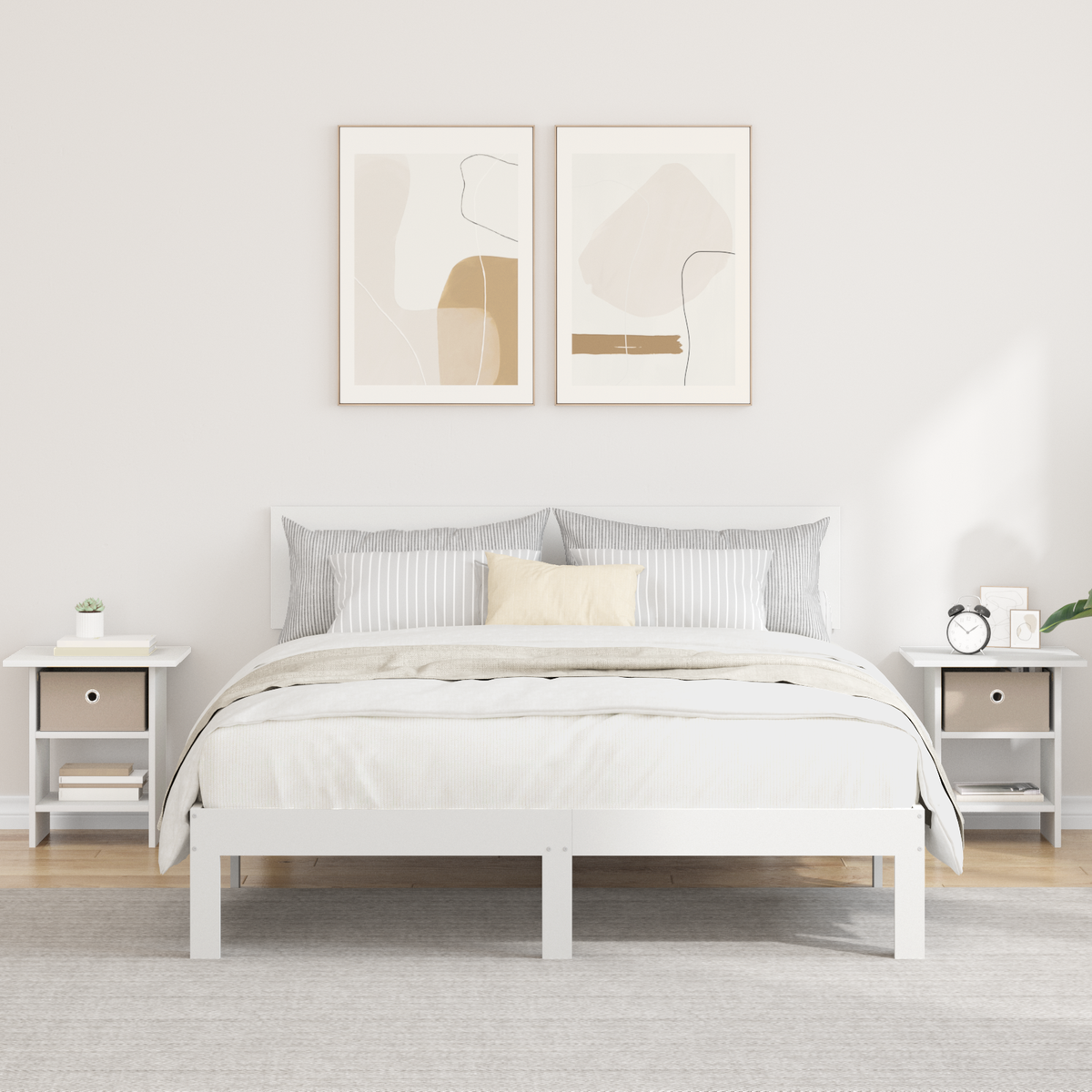 Bedside Table 2 pcs White 41 x 40 x 45 cm Engineered Wood
