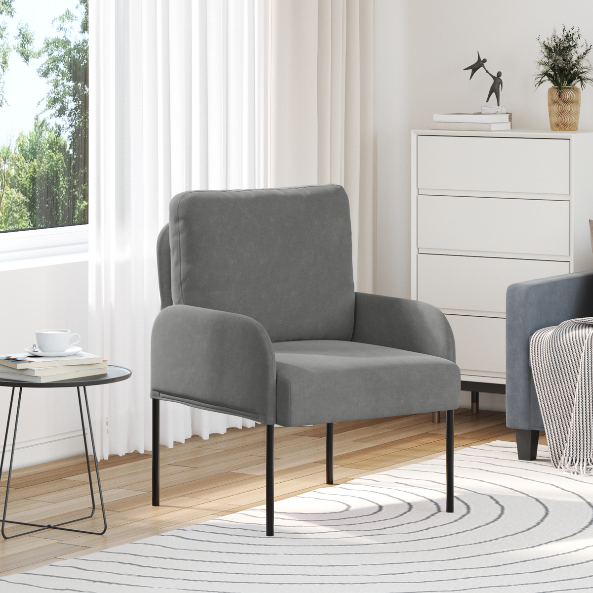 Sofas with Cushion 55cm Dark Grey Plywood