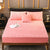 Anyhouz Mattress Cover Pink Double Size Crystal Velvet Thicken Quilted Warm Soft Plush Bed Sheet
