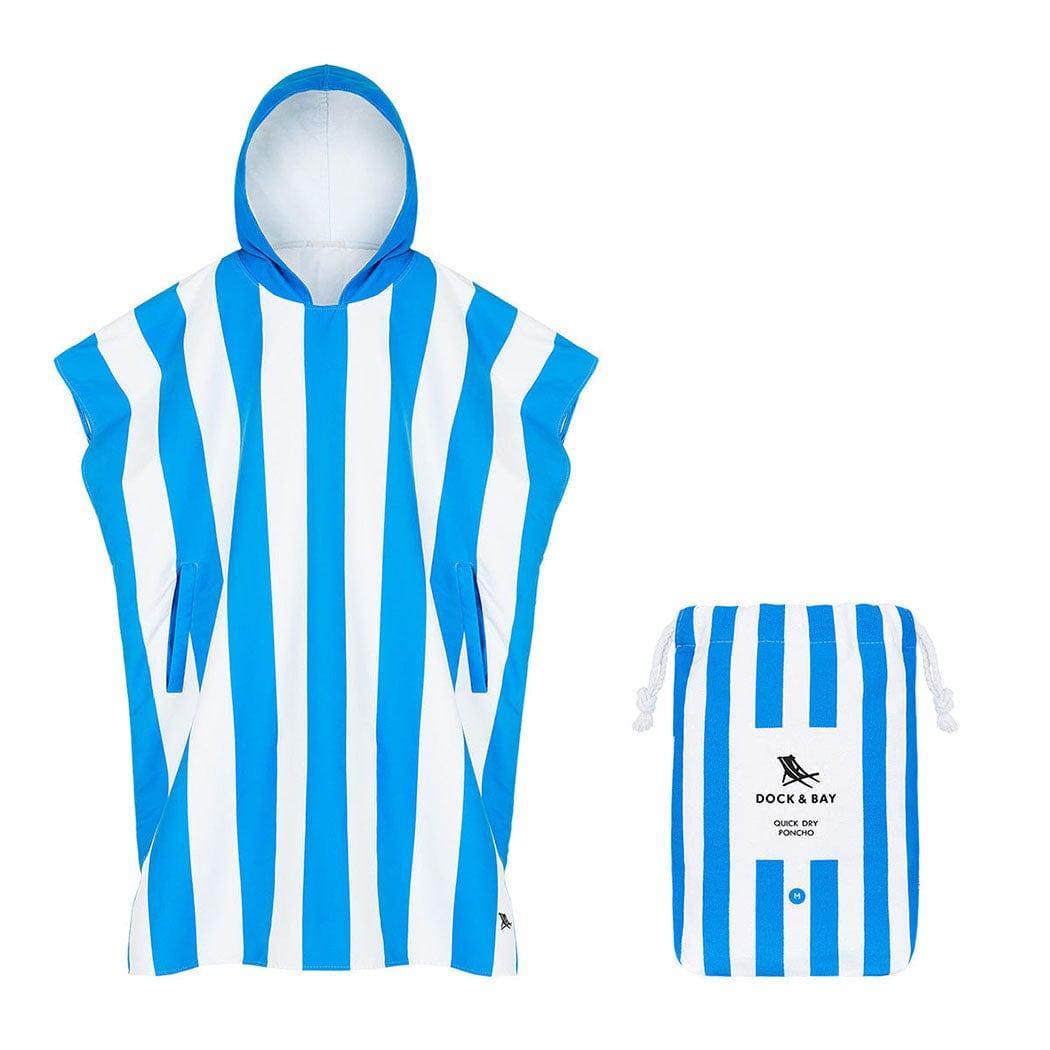 Dock & Bay Adult Poncho Hooded Towel | Cabana Collection | Bondi Blue S-1954802357166542848
