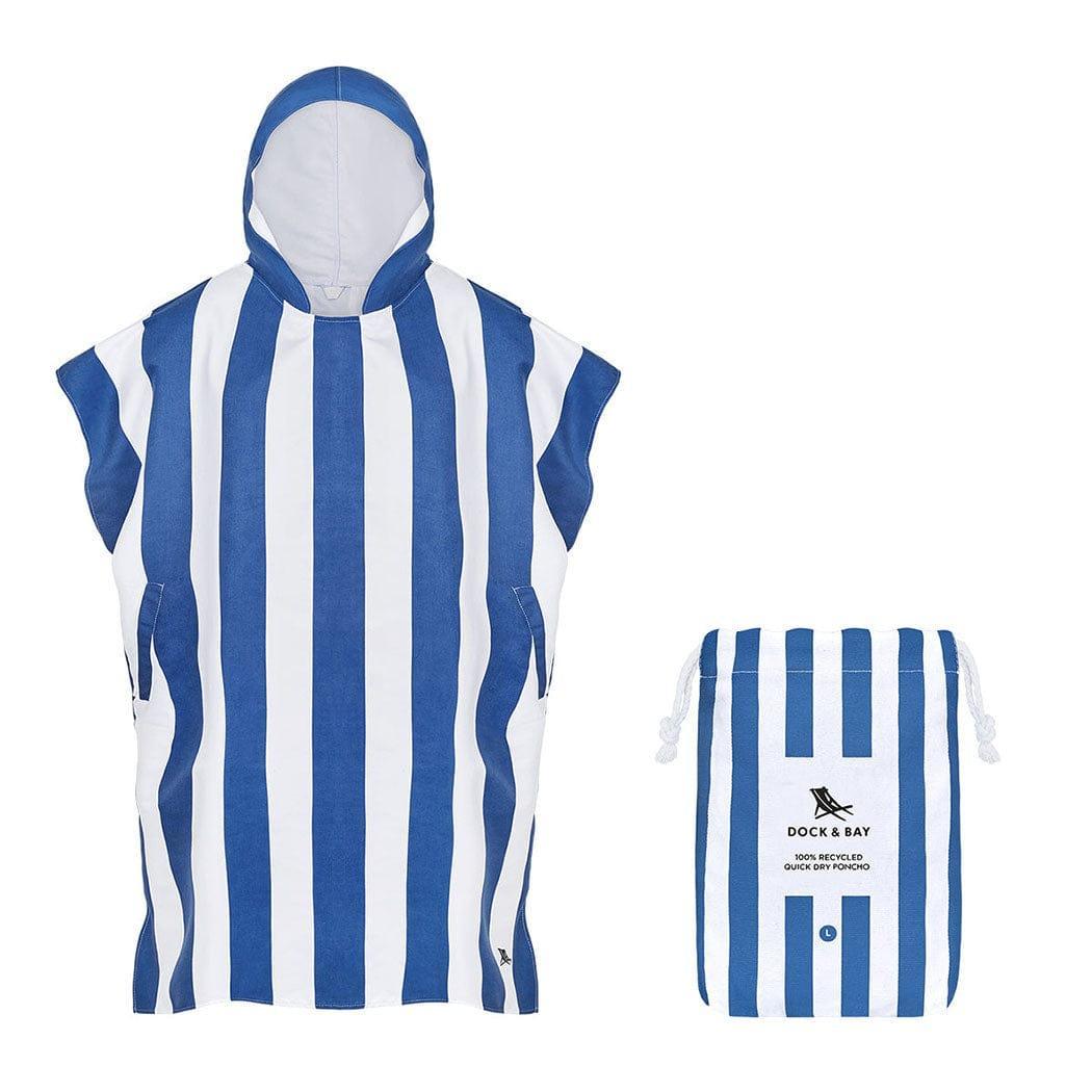 Dock & Bay Adult Poncho Hooded Towel | Cabana Collection | Whitsunday Blue S-1954802357653082112