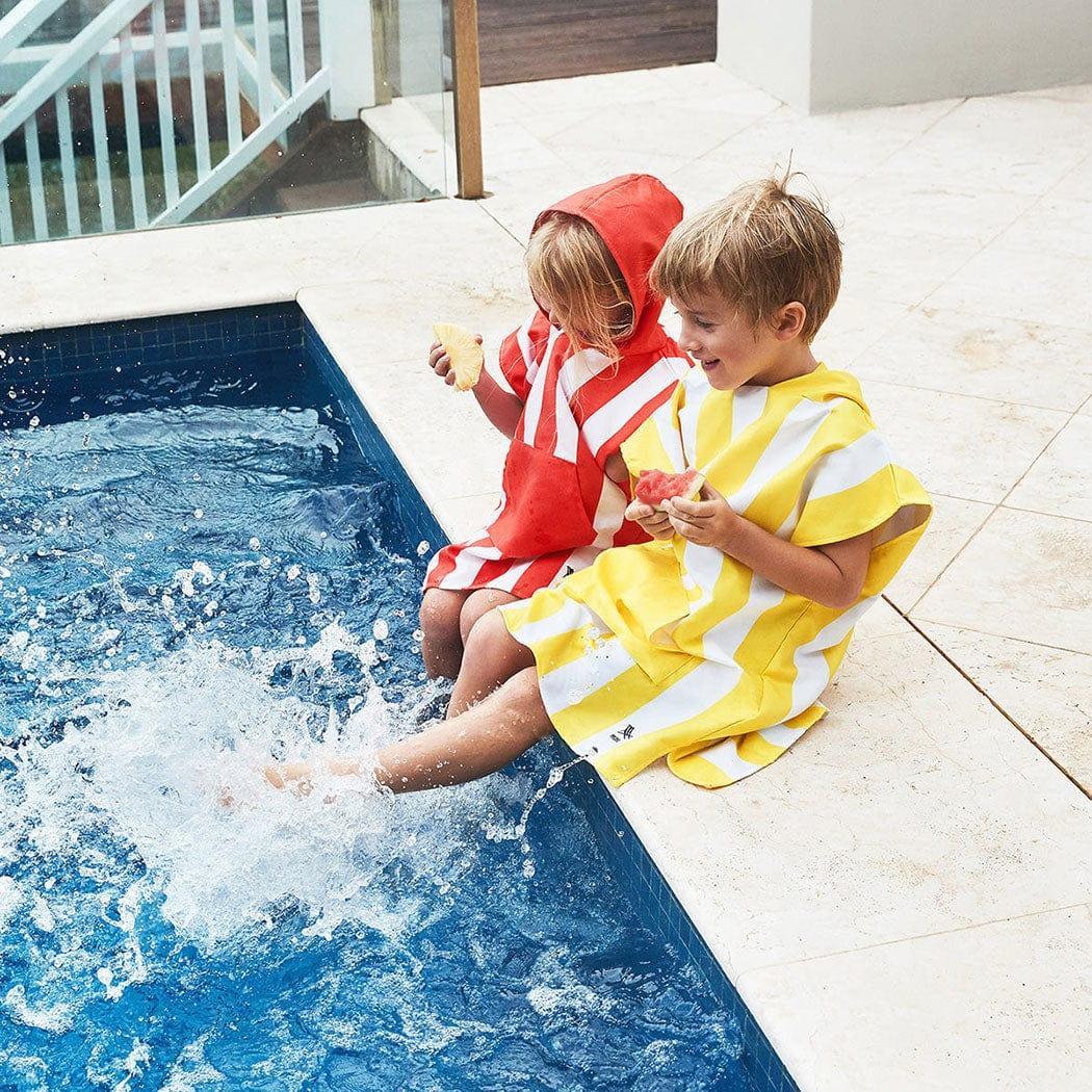 Dock &amp; Bay KIDS Poncho Hooded Towel -Mini Cabana Collection-Boracay Yellow XS (2-4yrs)-1954802359351775233