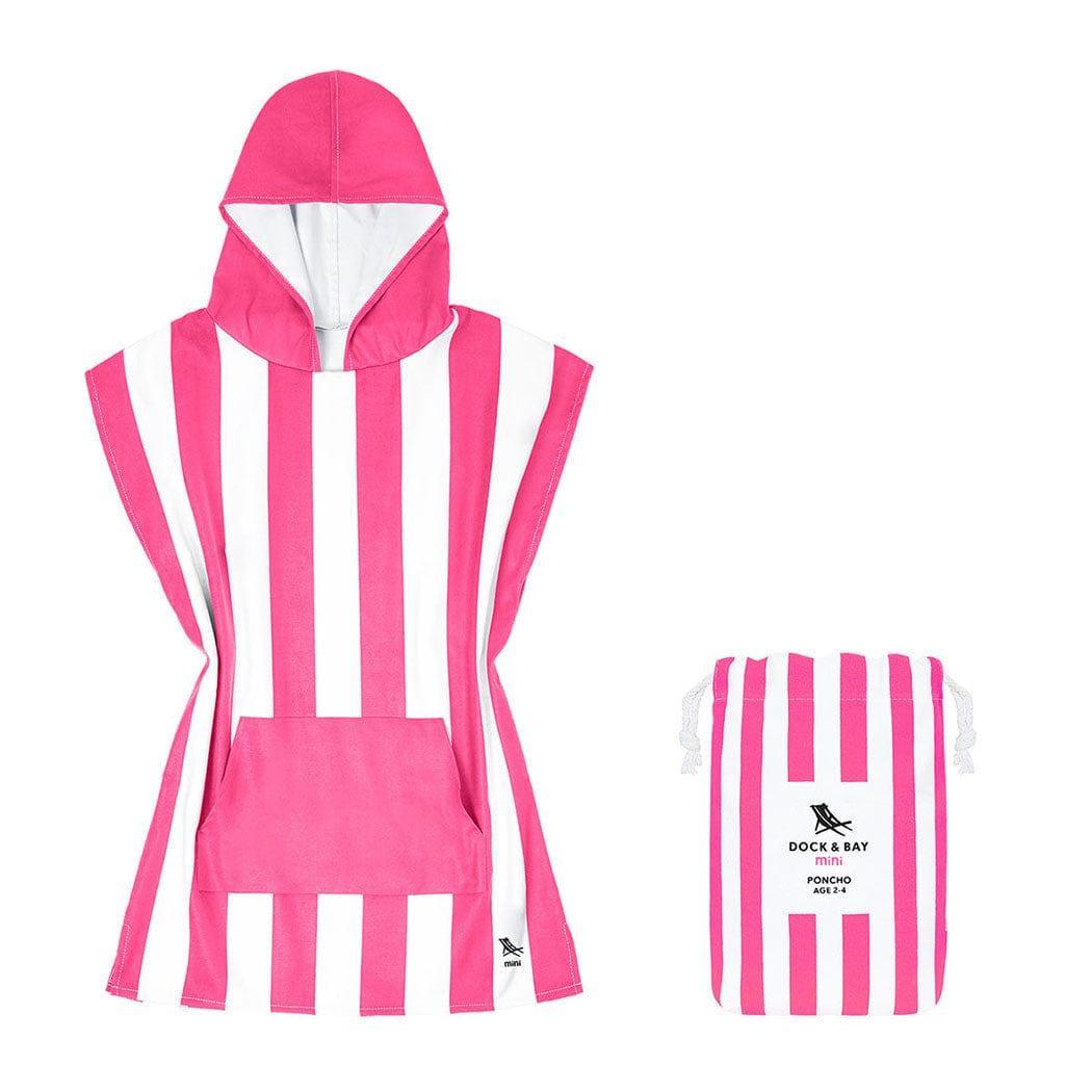 Dock & Bay KIDS Poncho Hooded Towel -Mini Cabana Collection-Phi Phi Pink XS (2-4yrs)-1954802358592606208