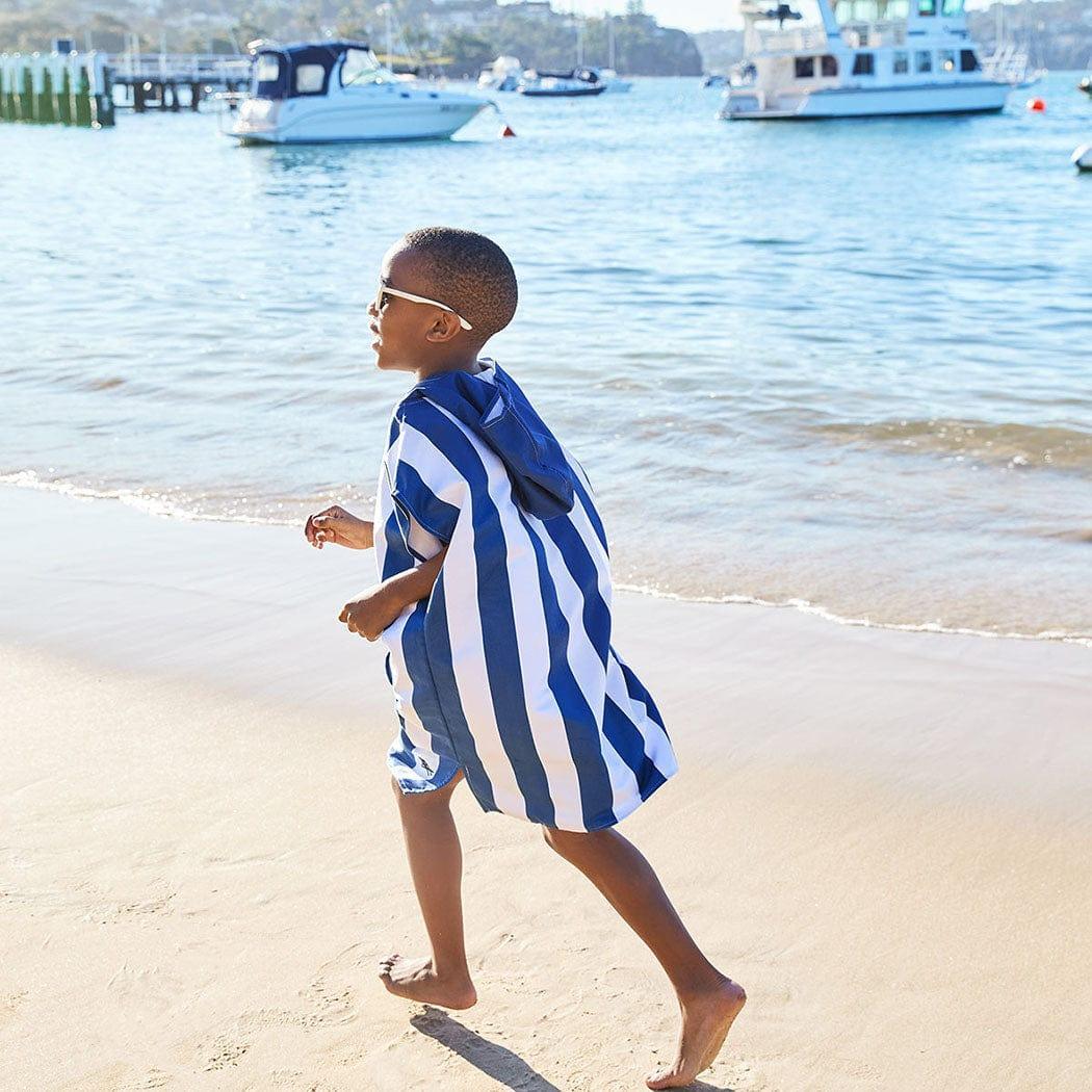 Dock & Bay KIDS Poncho Hooded Towel -Mini Cabana Collection-Whitsunday Blue XS (2-4yrs)-1954802359133671427