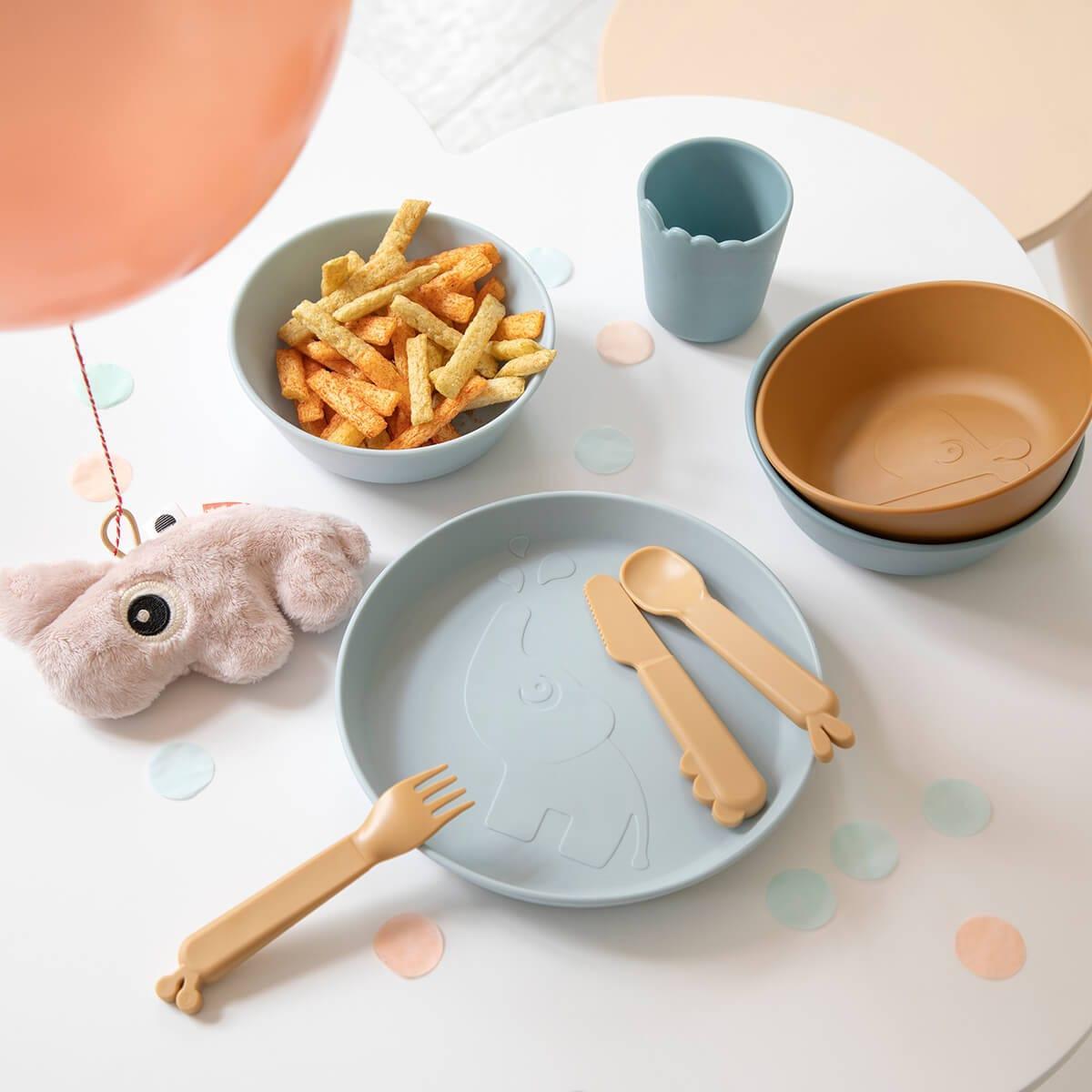 Done by Deer Kiddish Raffi Plate 2 Pack-Blue-1910112381741174787