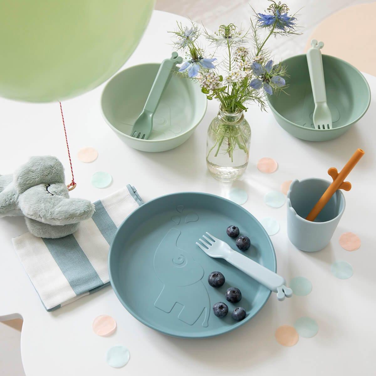 Done by Deer Kiddish Raffi Plate 2 Pack-Blue-1910112381741174788