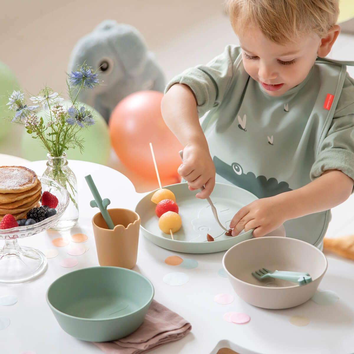 Done by Deer Kiddish Raffi Plate 2 Pack-Green-1910112381908946947