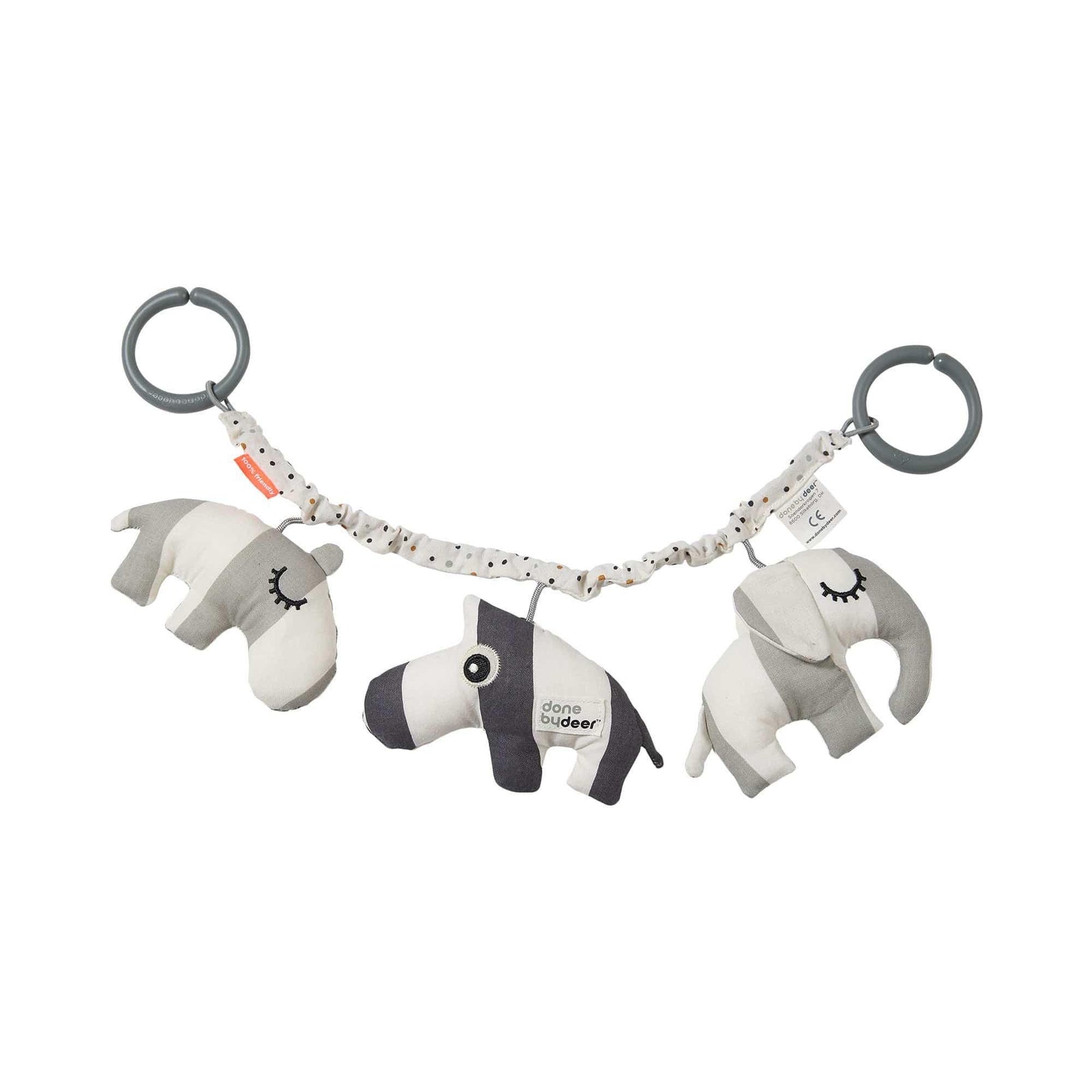 Done by Deer Pram Toy Deer Friends- Grey-1954803113449885697