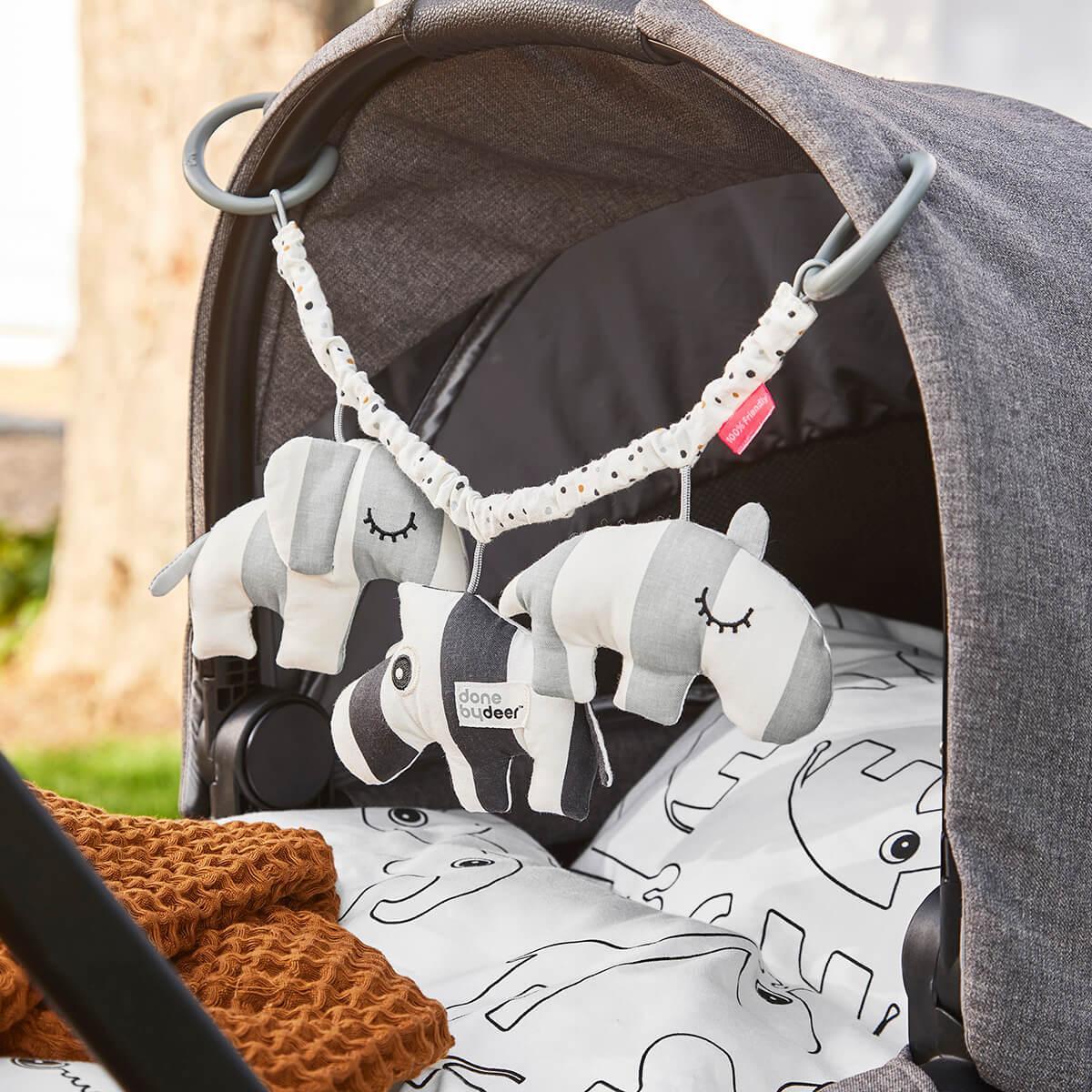 Done by Deer Pram Toy Deer Friends- Grey-1954803113449885697