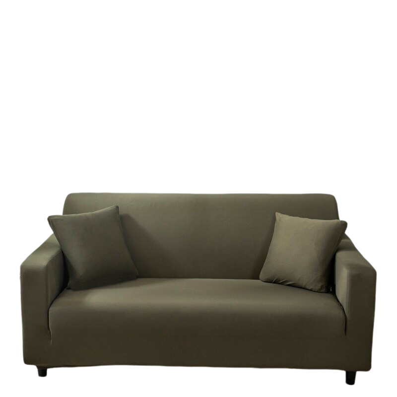 Anyhouz 4 Seater Sofa Cover Plain Army Green Style and Protection For Living Room Sofa Chair Elastic Stretchable Slipcover