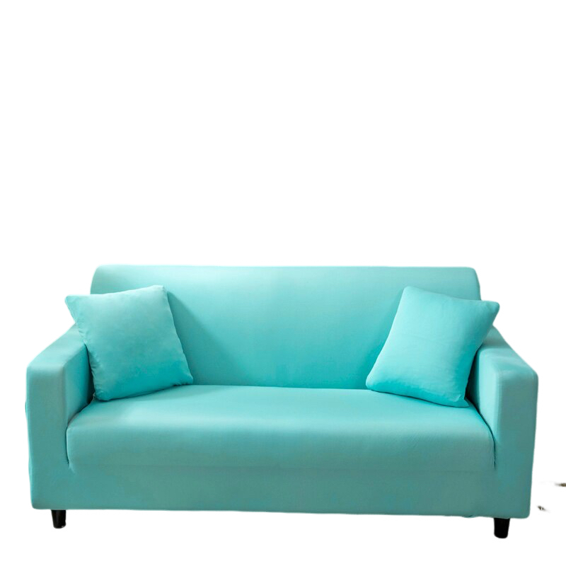 Anyhouz 4 Seater Sofa Cover Plain Blue Style and Protection For Living Room Sofa Chair Elastic Stretchable Slipcover