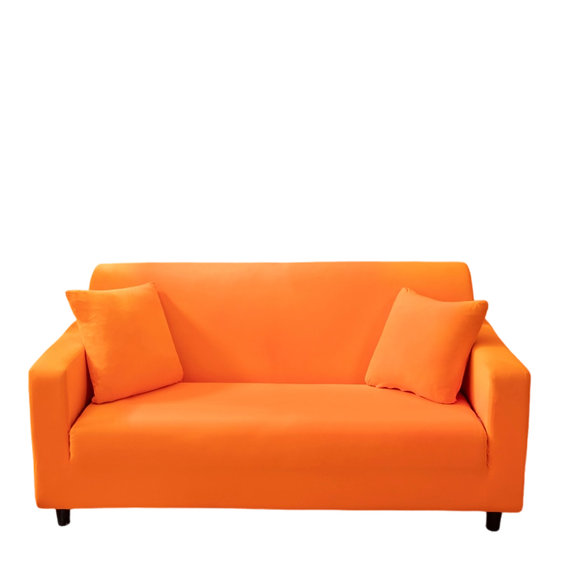 Anyhouz 4 Seater Sofa Cover Plain Orange Style and Protection For Living Room Sofa Chair Elastic Stretchable Slipcover