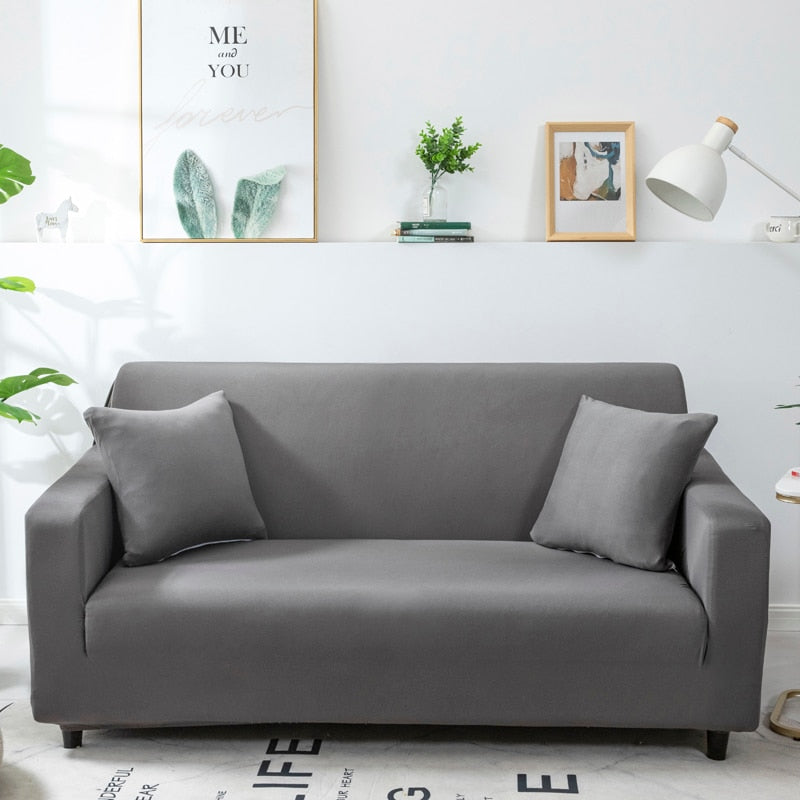 Anyhouz 1 Seater Sofa Cover Plain Orange Style and Protection For Living Room Sofa Chair Elastic Stretchable Slipcover