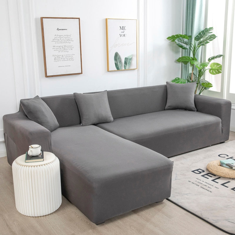 Anyhouz 1 Seater Sofa Cover Plain Orange Style and Protection For Living Room Sofa Chair Elastic Stretchable Slipcover
