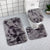 Anyhouz Bath Mat 3pc Grey Bathroom Silk Tie-Dye Toilet Soft Non Slip Rug Shower Carpets Toilet Lid Cover Floor Mats for Hallway