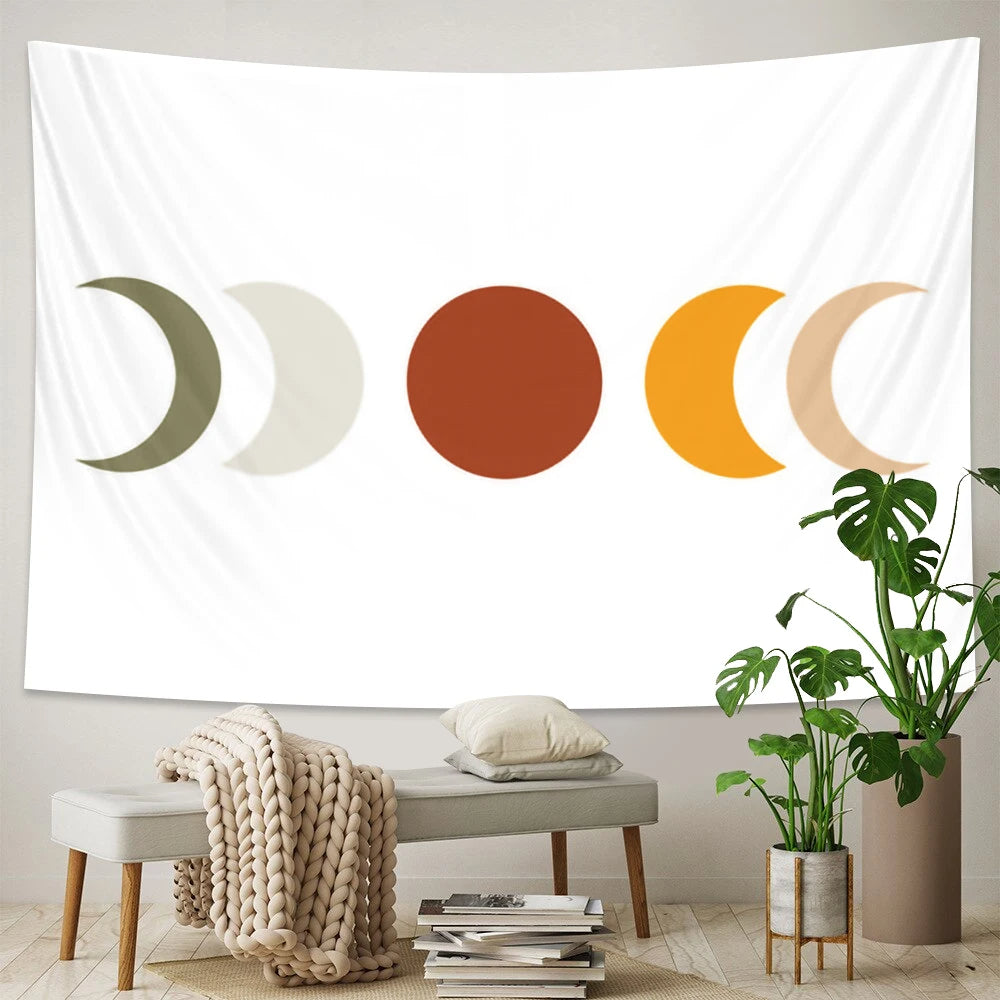 Anyhouz Tapestry Curve Lines 230x150cm Psychedelic Scene Art Hippie Bohemian Decorative Sheet