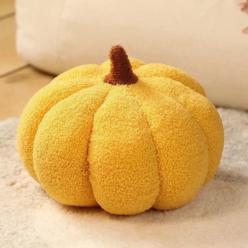 Anyhouz Throw Pillows Yellow Lamb Fleece Pumpkin Plush Toys for Home Decor Throw Pillow Living Room Bedroom 20cm