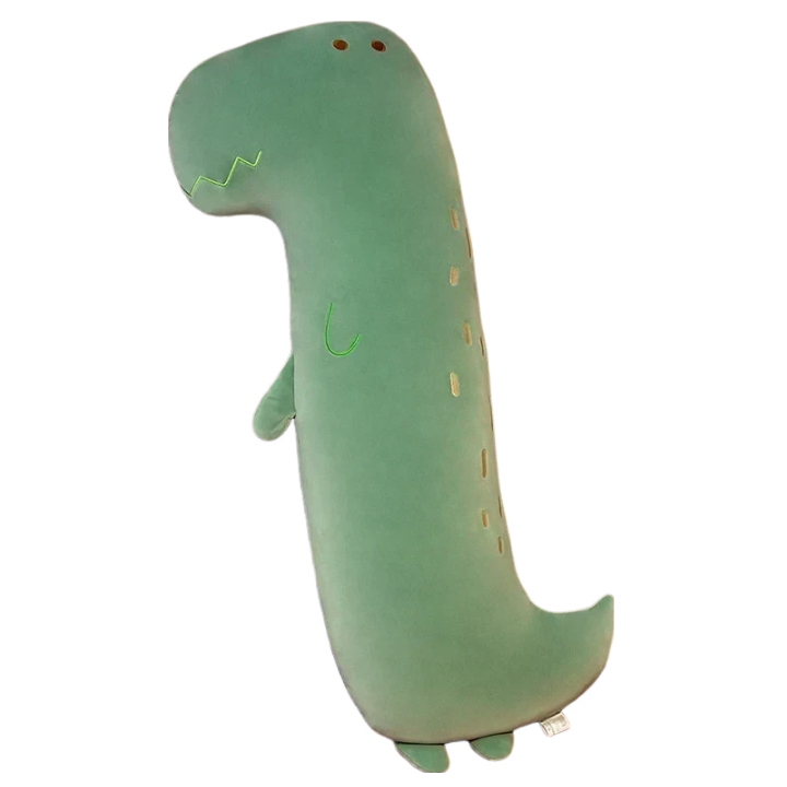 Anyhouz Side Sleeping Body Pillow Green Dinasaur Lovely Cartoon Animal Soft Cozy Throw Long Pillows 80cm