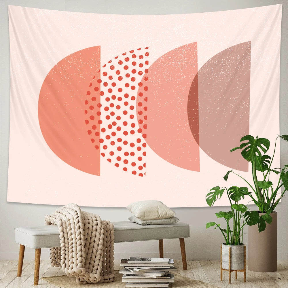 Anyhouz Tapestry Pink Sun Window 200x150cm Psychedelic Scene Art Hippie Bohemian Decorative Sheet