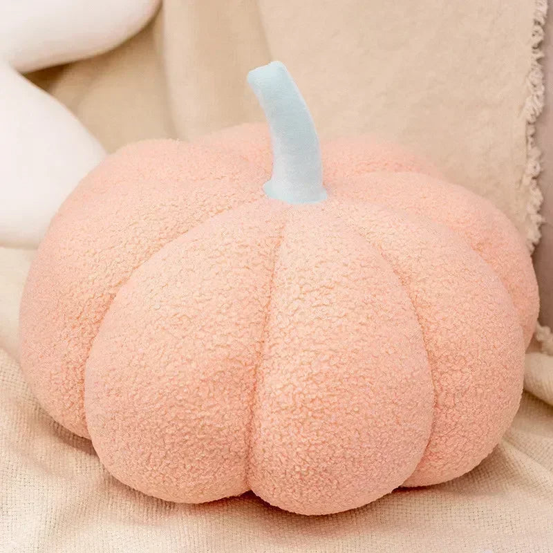 Anyhouz Throw Pillows Pink Lamb Fleece Pumpkin Plush Toys for Home Decor Throw Pillow Living Room Bedroom 28cm
