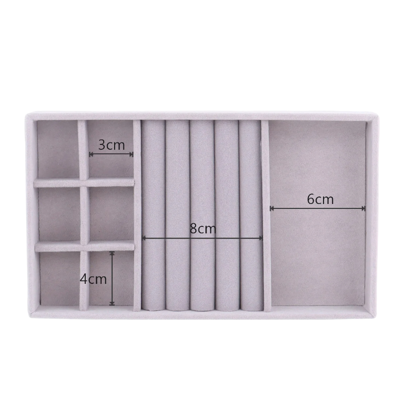 Anyhouz Jewelry Storage Grey Design F Display Tray Drawer Storage Jewellery Holder For Ring Earrings Necklace Bracelet