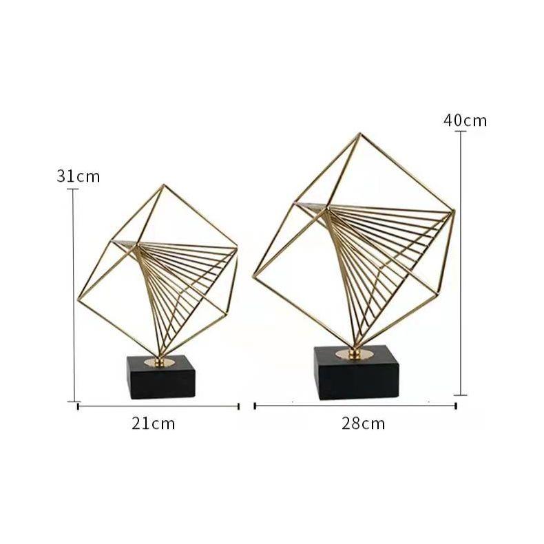Anyhouz 31cm Rubik Cube Tabletop Home Decor Modern Art Living Room Display House Decorative Crafts Metal Ornaments with Marble Base