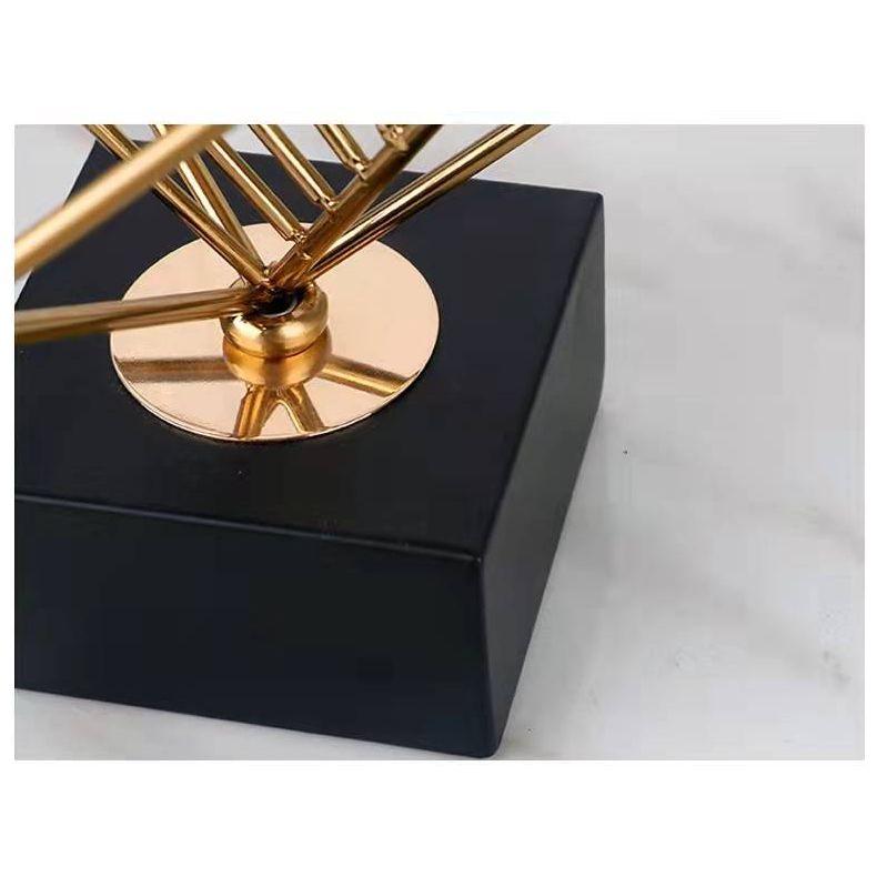 Anyhouz 31cm Rubik Cube Tabletop Home Decor Modern Art Living Room Display House Decorative Crafts Metal Ornaments with Marble Base