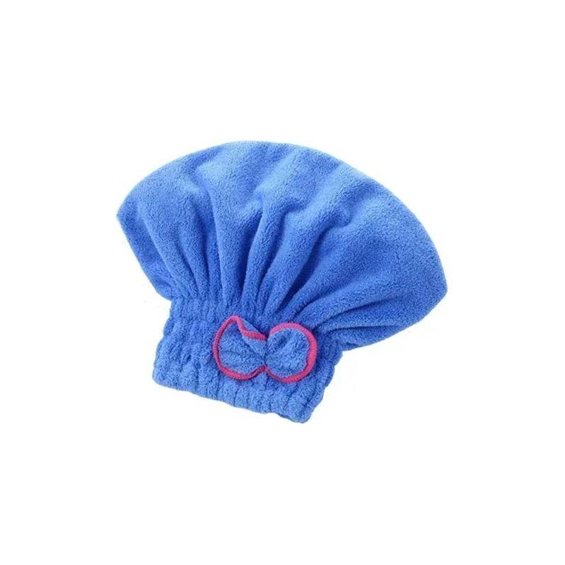 Anyhouz Hair Bonnets Blue Microfibre Quick Hair Drying Bath Spa Bath Towels for Womens Shower Hat Bathroom Accessories