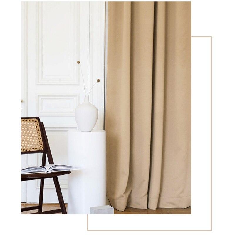 Anyhouz 500cm Beige High Quality Modern Wool Velvet Blackout Curtains for Living Room Bedroom Dining Luxury Window Drape
