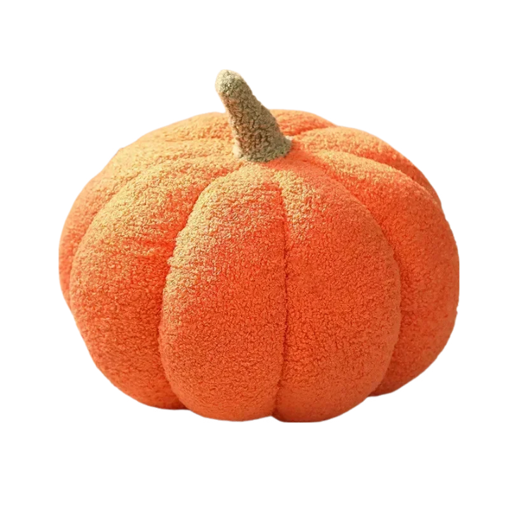 Anyhouz Throw Pillows Orange Lamb Fleece Pumpkin Plush Toys for Home Decor Throw Pillow Living Room Bedroom 35cm