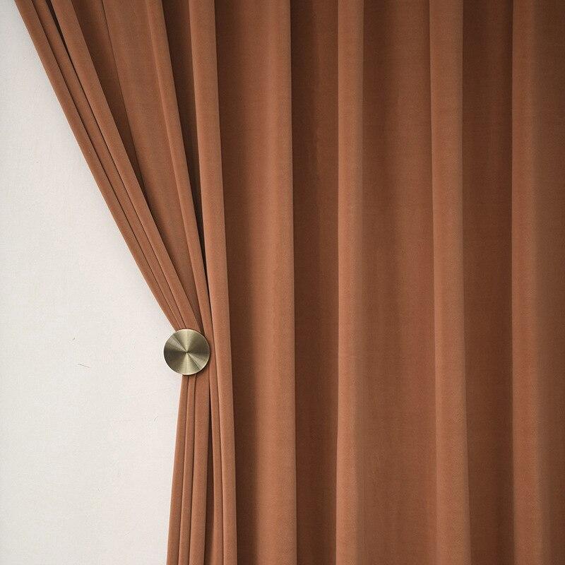 Anyhouz 250cm Mustard High Quality Modern Wool Velvet Blackout Curtains for Living Room Bedroom Dining Luxury Window Drape