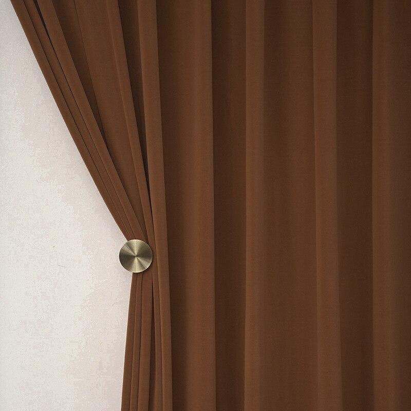 Anyhouz 250cm Mustard High Quality Modern Wool Velvet Blackout Curtains for Living Room Bedroom Dining Luxury Window Drape