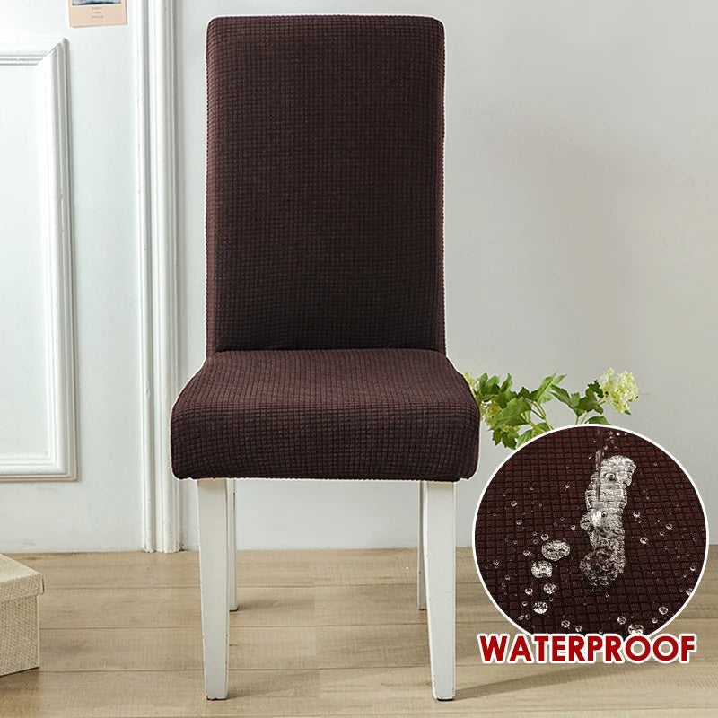 Anyhouz Chair Cover Coffee Corn Kernels Waterproof Universal Size for Dining Room Stretch Seat Slipcovers
