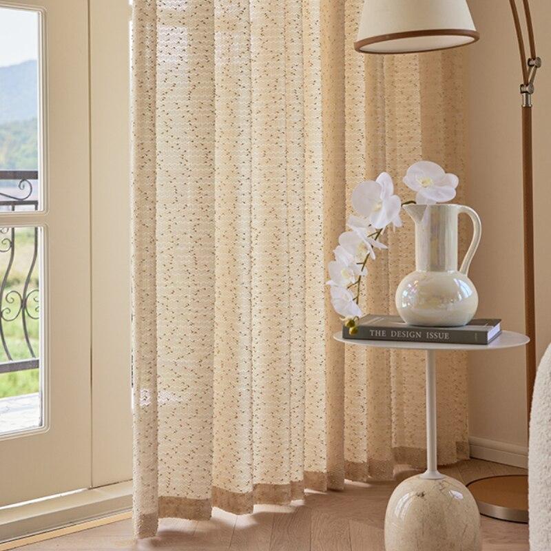Anyhouz 300cm Curtains Beige Modern Luxury Retro Style Texture for Living Room Bedroom Dining Fashion Decor