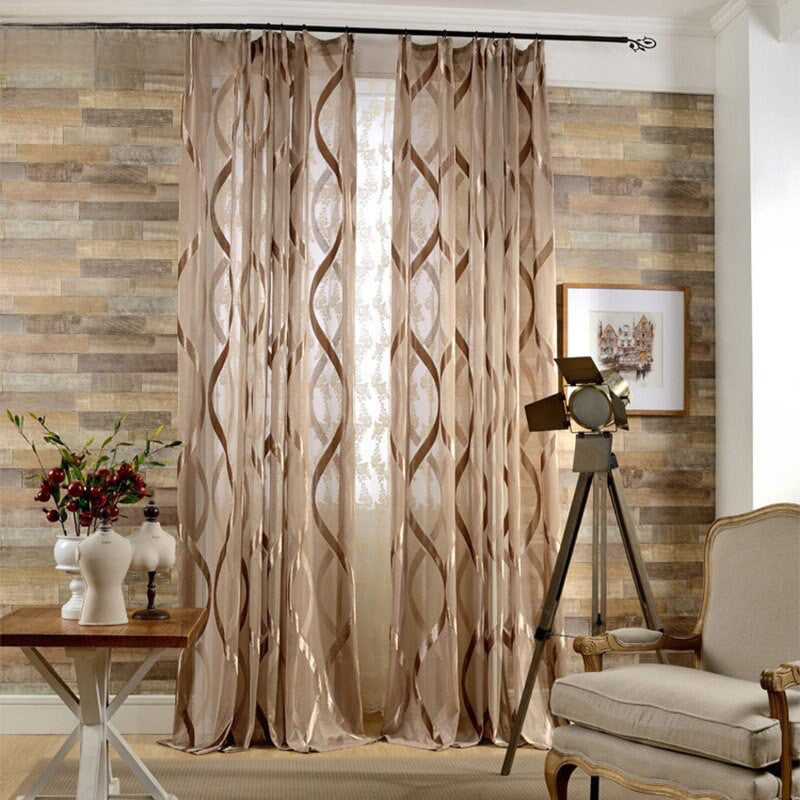 Anyhouz 400cm Curtains Brown Modern Luxury Retro Style Texture for Living Room Bedroom Dining Fashion Decor